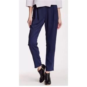DEREK LAM‎ 10 CROSBY Pleated Track Pant Trouser Midnight [SZ 4] NWT $395
